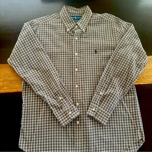 Ralph Lauren Men's Classic-Fit Plaid Flannel Shirt. Size L